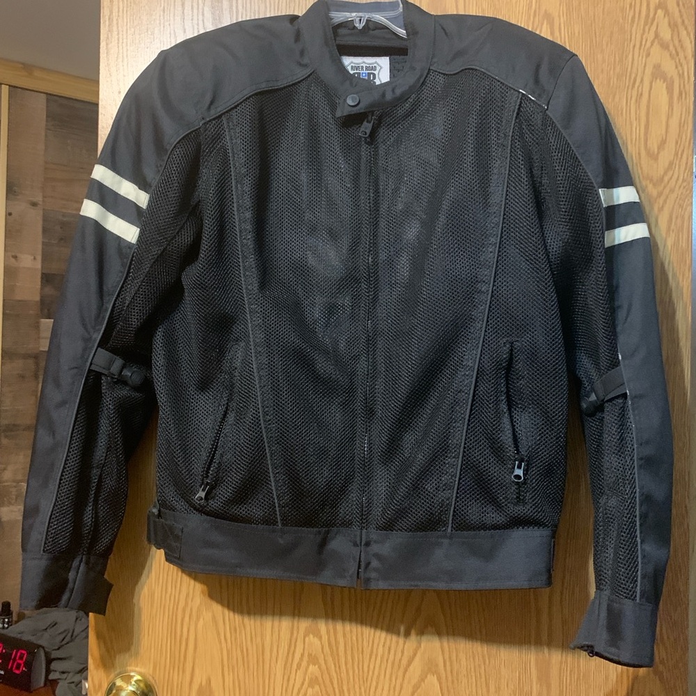 River Road Black Motorcycle Jacket/ included liner